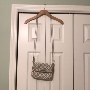 Coach Monogram Silver Canvas Crossbody Bag EUC